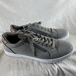 Luca Ferri Womens Size 10 Gray Lace Up Trainers With Zip Detail Fashion Shoes​
